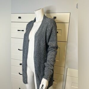 Joe fresh. Super soft. No close cardigan. Metallic threading. Gray. Medium.